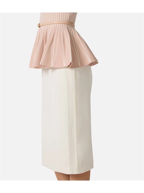 Light crepe skirt with satin bands ELISABETTA FRANCHI | GO16461E2.360